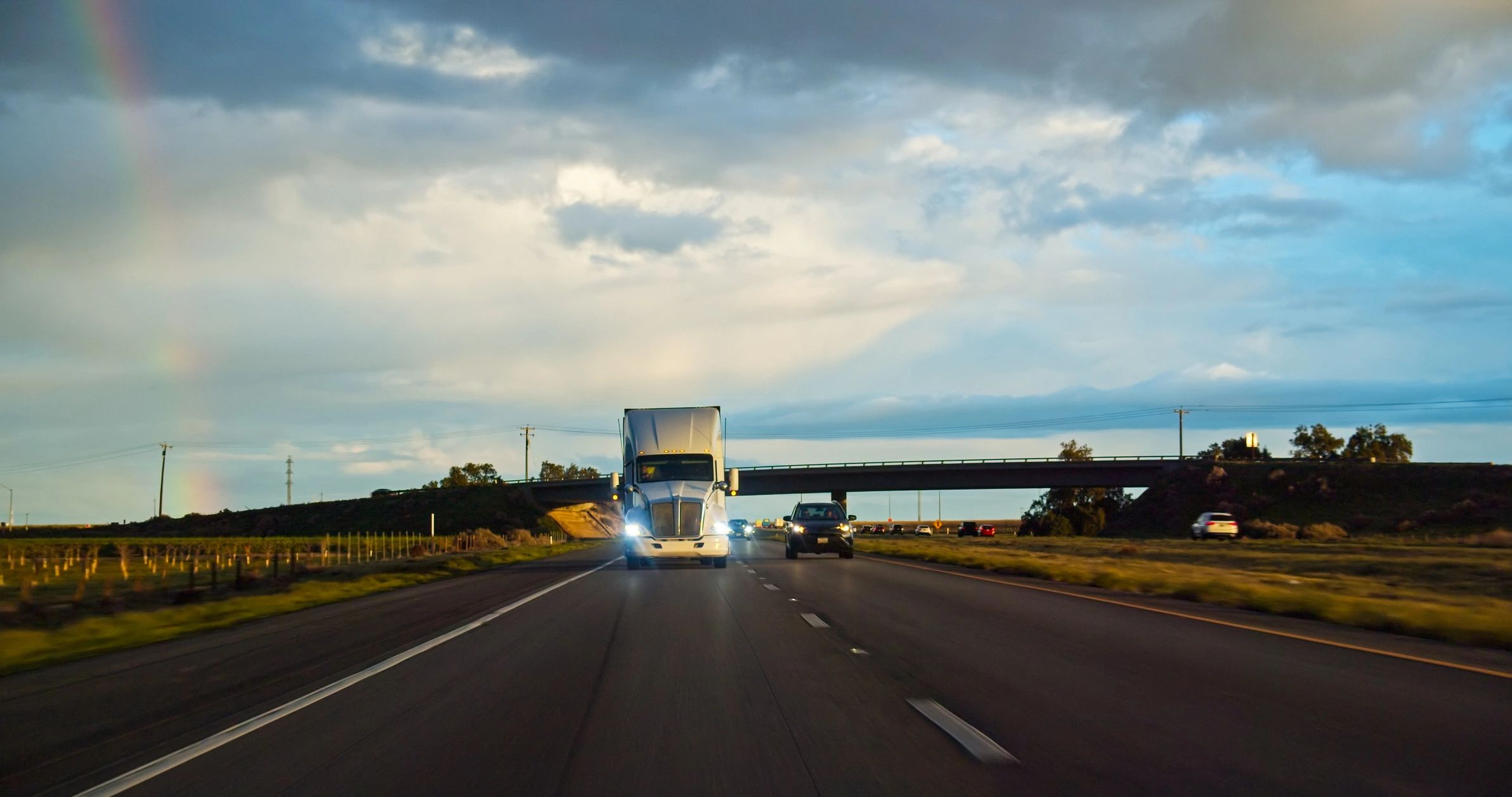 Secure transport vehicle traveling on a U.S. highway